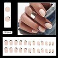 Black and white frosted matte artificial nails in a double-piece mandarin duck colour split design.