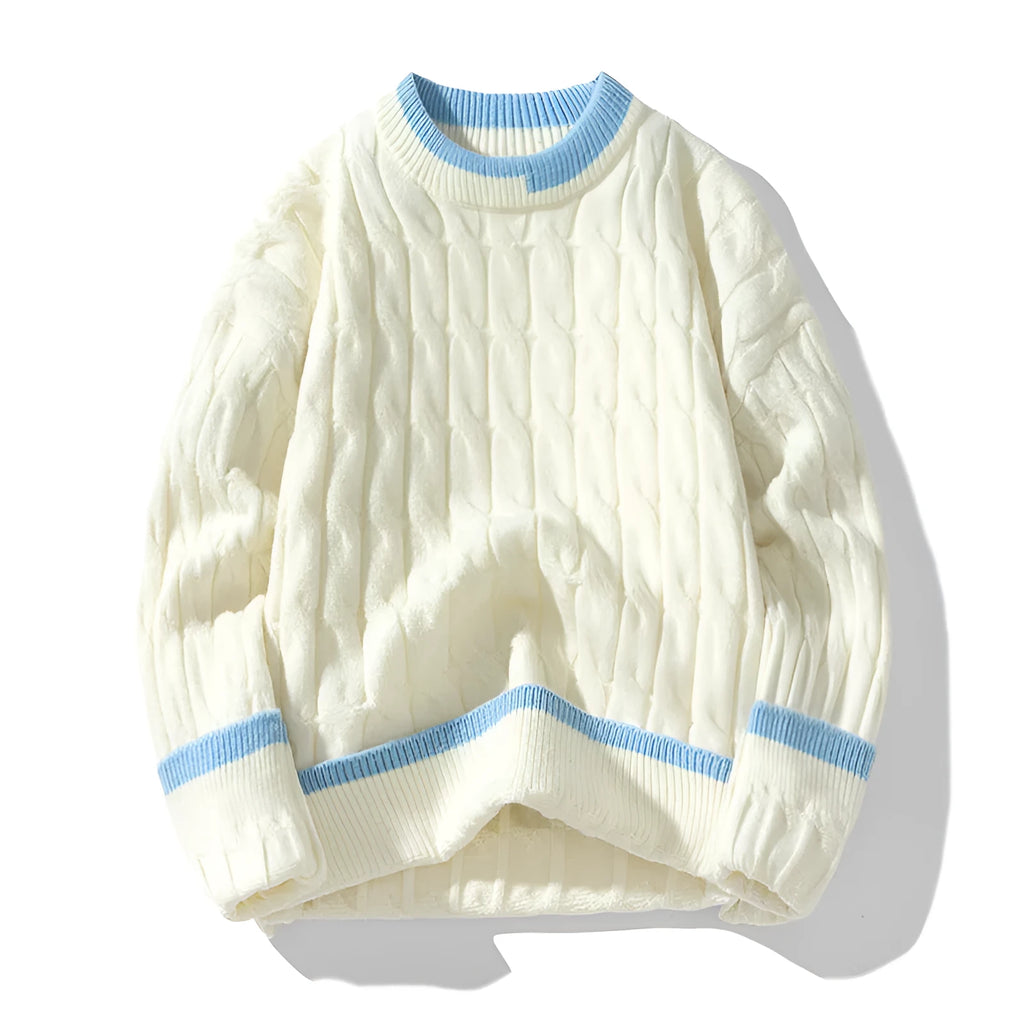 Men's two-piece modal and acrylic sweater set in loose fit sports style