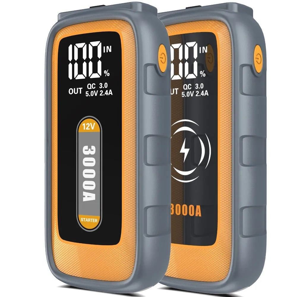 Start Power Supply S906 jump starter with 26800mAh battery, 1000A current, wireless charger