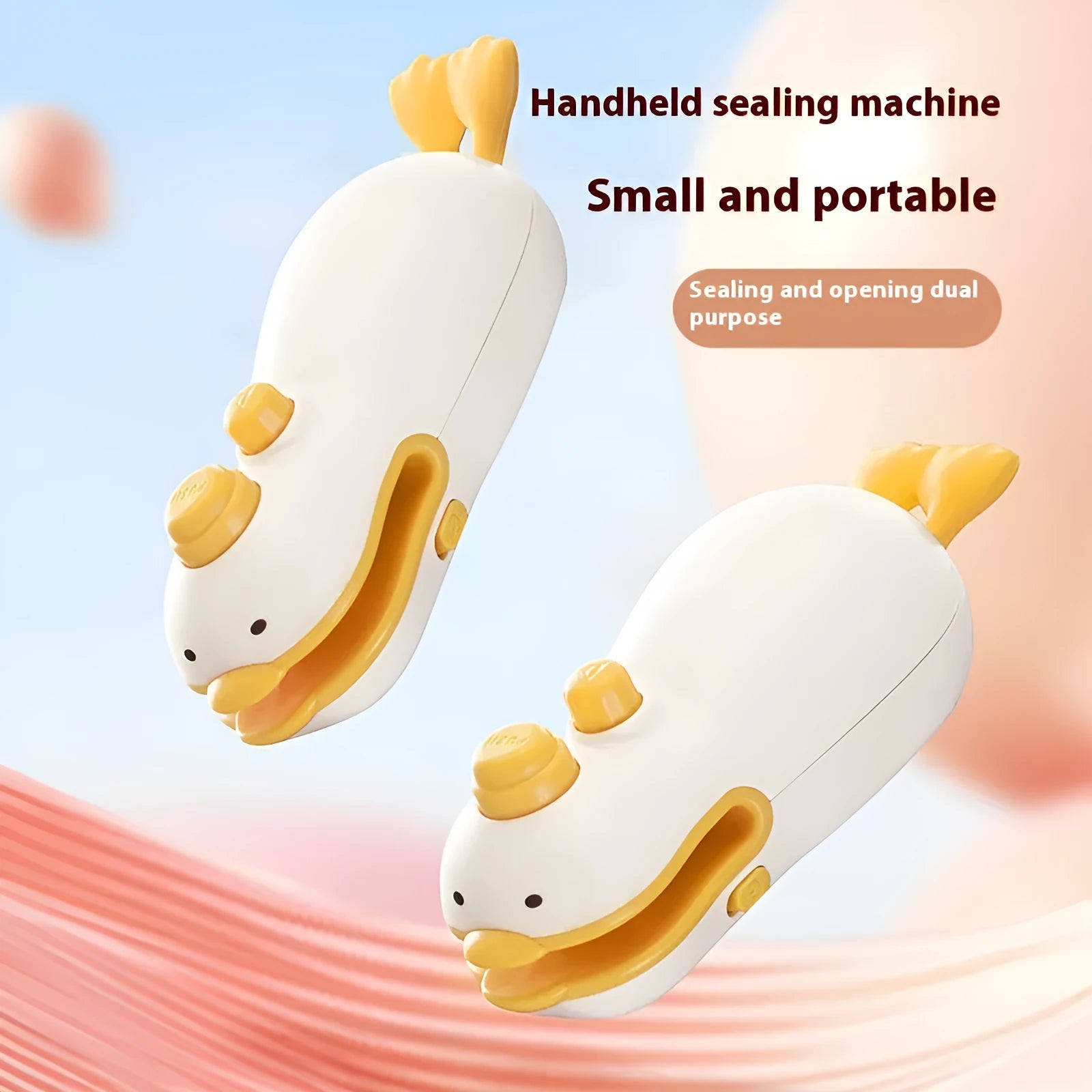 Small yellow duck rechargeable sealing machine with charging cable