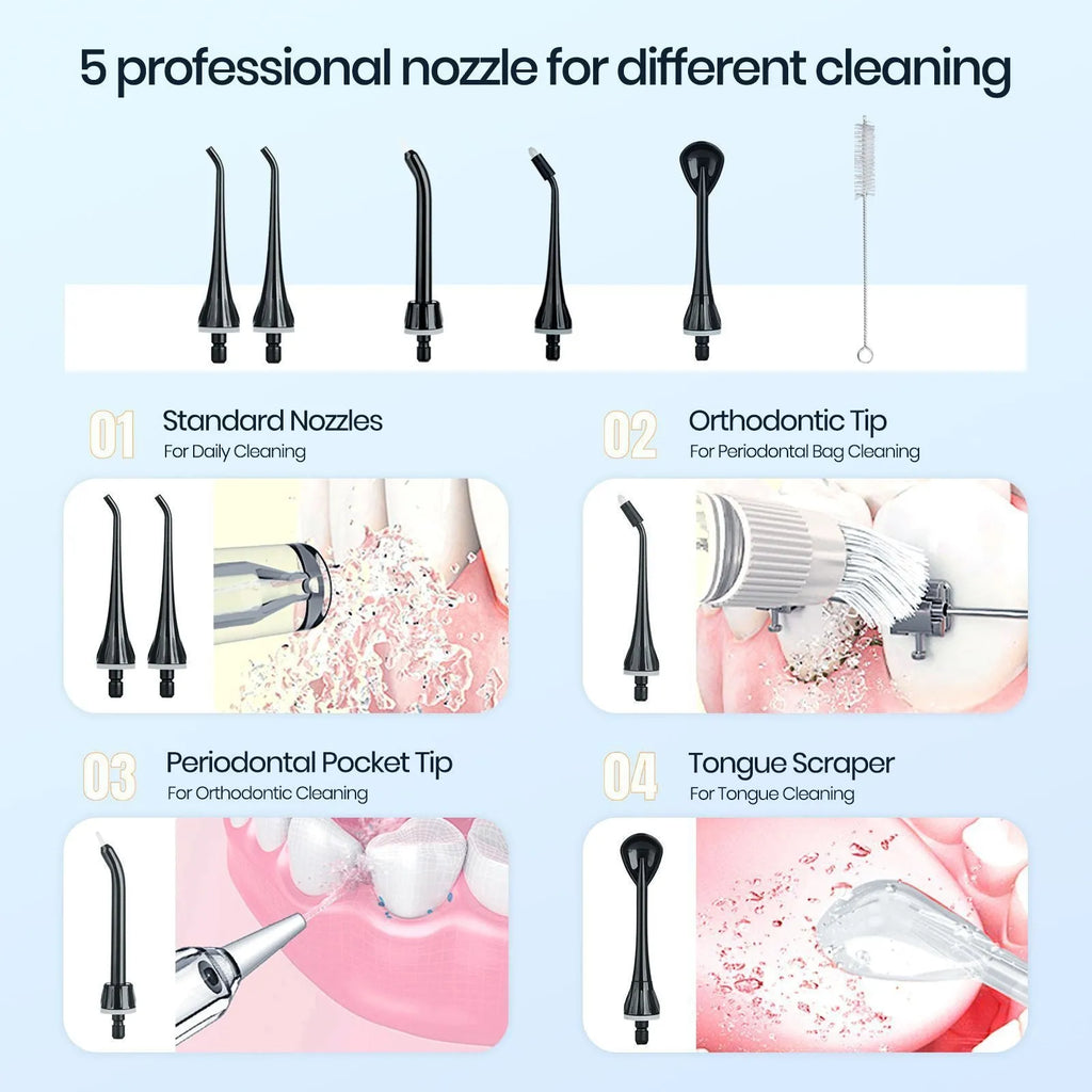 Black ProOral Mornwell portable oral irrigator or electric water flosser for adult dental care.