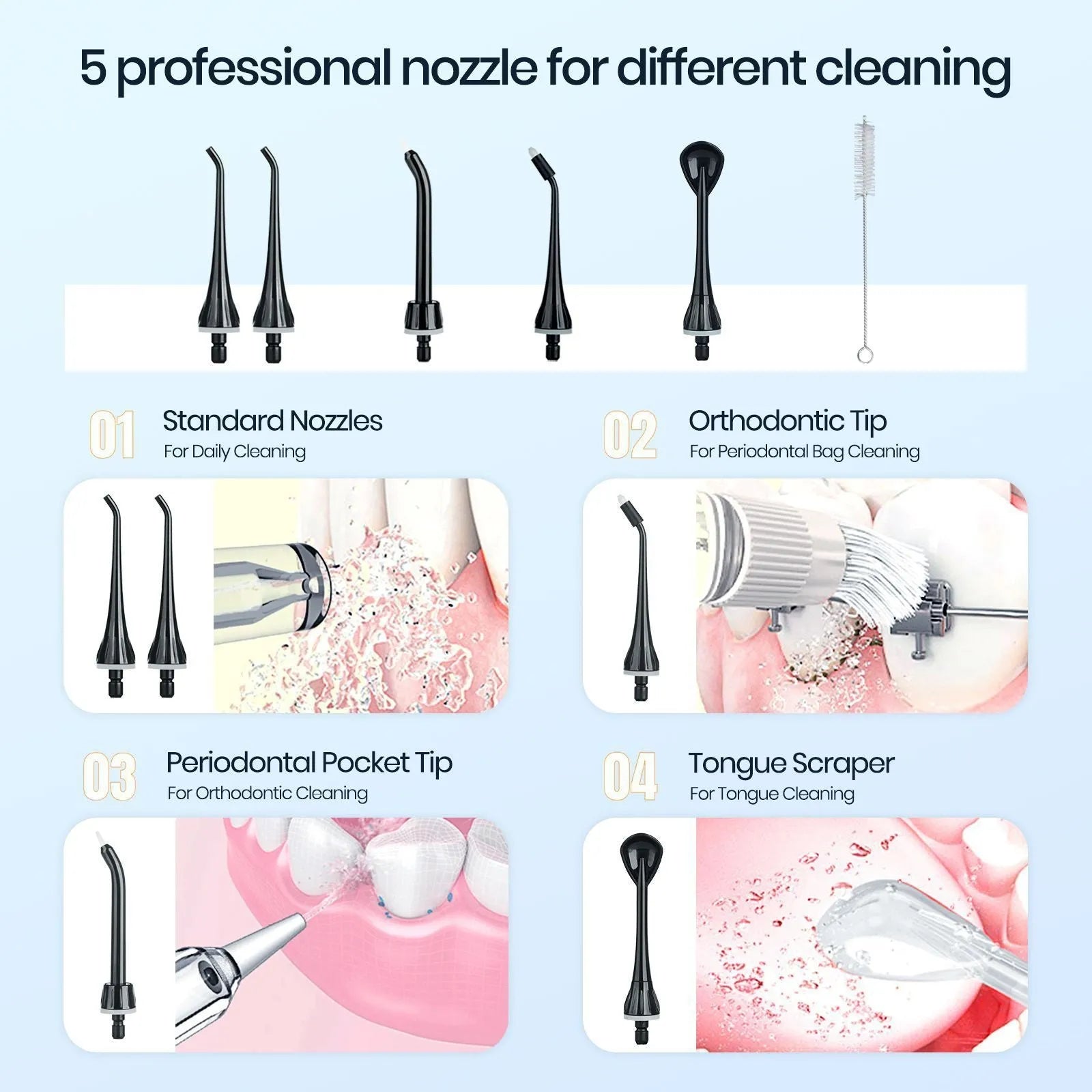 Black ProOral Mornwell portable oral irrigator or electric water flosser for adult dental care.