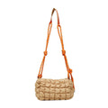 Women's lightweight nylon messenger bag in pillow shape with rhombus pattern design