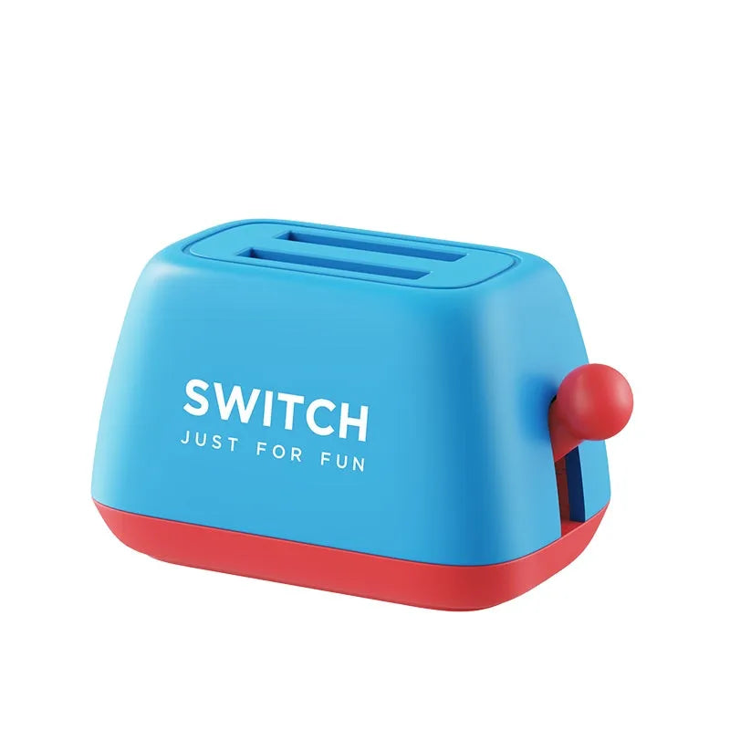 Switch game card storage box with weighted base in green, purple, and yellow purple colour options