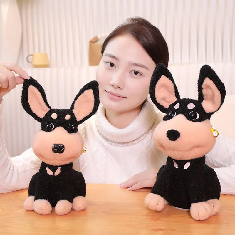 Electric puppy bee singing wagging tail plush toy 25cm bee dog head swing USB rechargeable