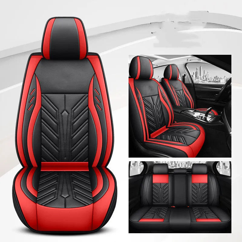 Full-leather car seat cushion with contrast stitching in Nordic Green colour