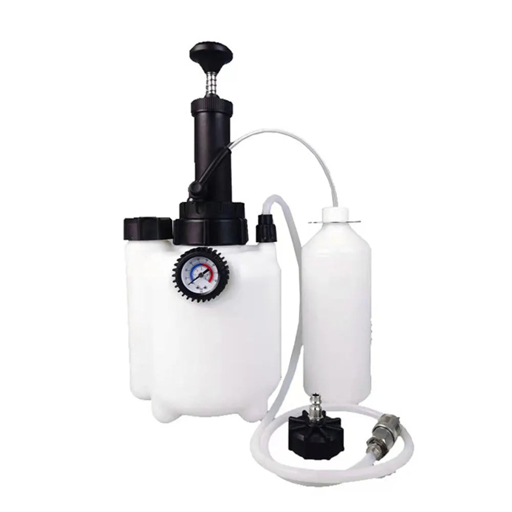 White 3-litre manual brake bleeder tank and fluid changer tool for cars