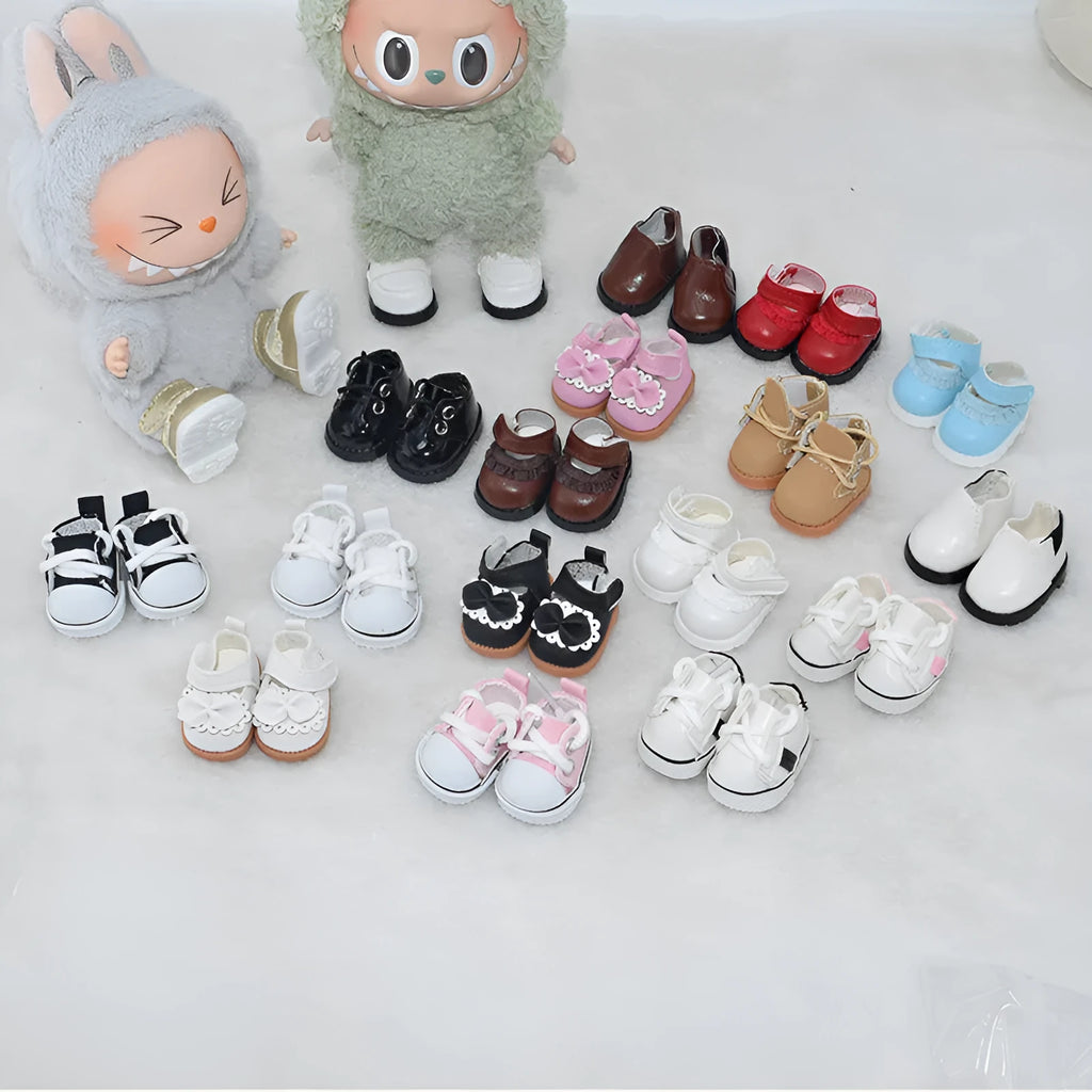 17cm high PU doll replacement shoes for 1/6 scale dolls in various styles and colours.