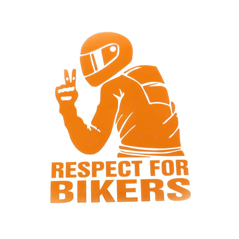 Respect For Bikers 15x11cm reflective decal sticker for automobiles in six colour options