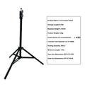 Frosted finish carbon steel tripod light stand with mobile phone holder mounted