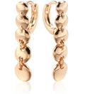 Retro gold long circle earrings with woven copper design