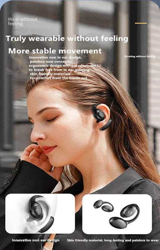 Wireless Bluetooth headset with ear hook in black, white, orange and Air39 colours