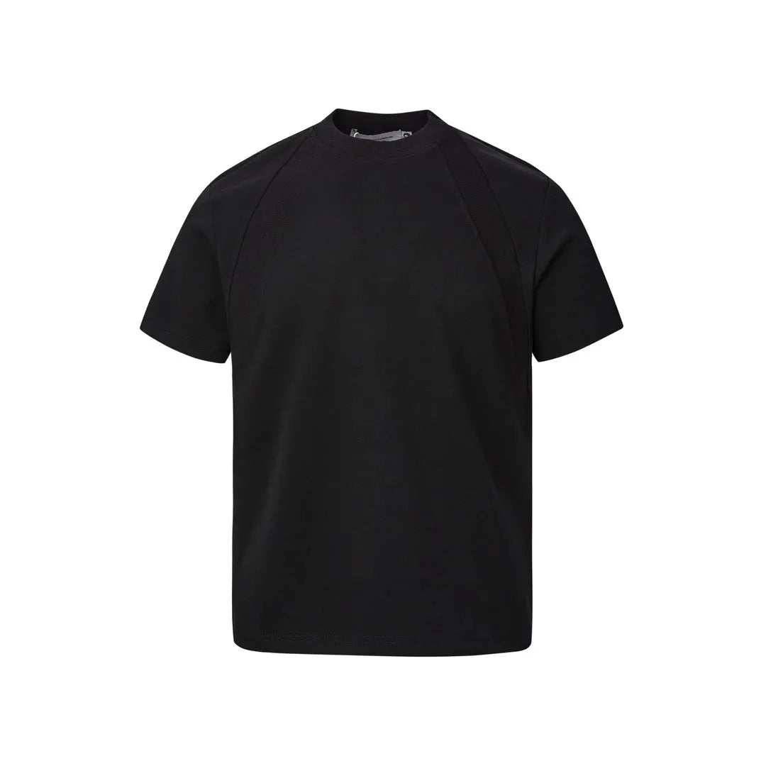 Air layer stitching short sleeve top in loose fit polyester