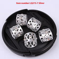 Aluminium hair ring wig decoration with hollow jeweled design featuring crown and heart shapes.