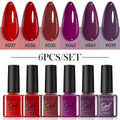 UV gel nail polish set showing 20 bottles in glitter, nude, and solid colours for waterproof manicures.
