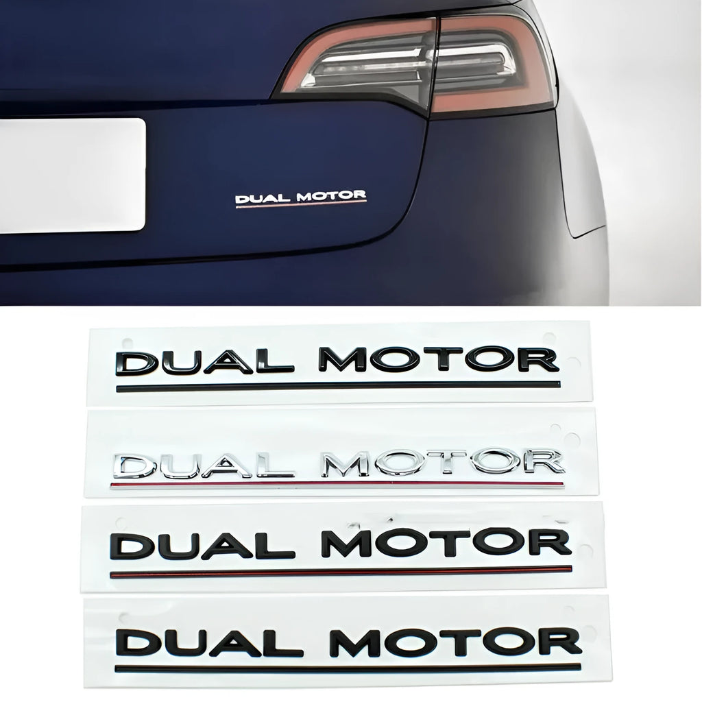 ABS plastic performance badge sticker for Tesla Model 3 bumper in multiple colour options.