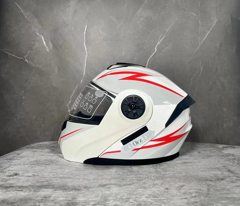 Matte black full face motorcycle helmet with ABS construction showing visor detail