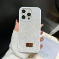 Luxury rhinestone full diamond graphene phone shell in black with frosted finish for iPhone models