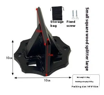 Small square cast iron wood splitter tool for household firewood preparation
