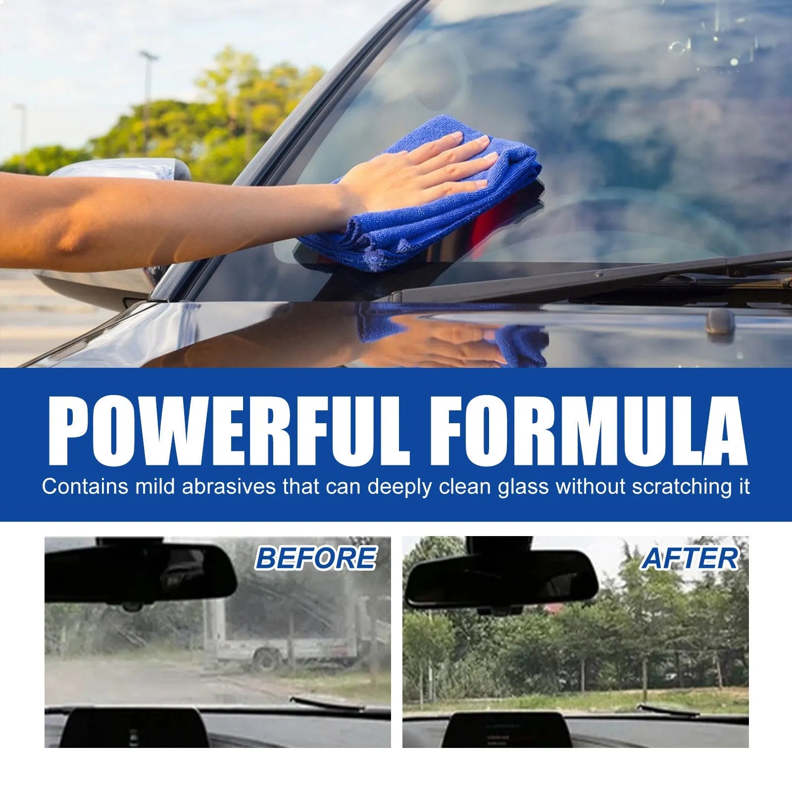 120ml glass oil film remover bottle and sponge for cleaning car windows