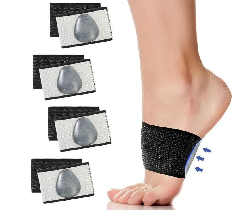 Elastic flat foot support bandage with heart-shaped PU design for arch support