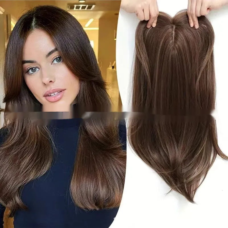 High temperature fibre wig for ladies in natural black, non-hot dye non-perm style suitable for any skin colour