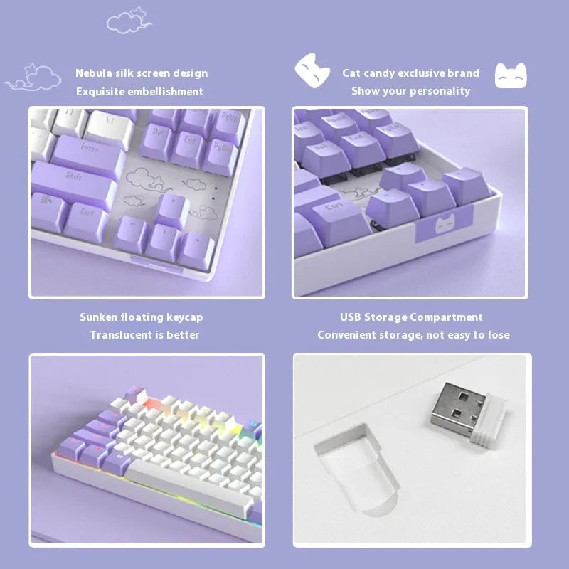Wireless Bluetooth mechanical keyboard with metal construction and LED backlighting