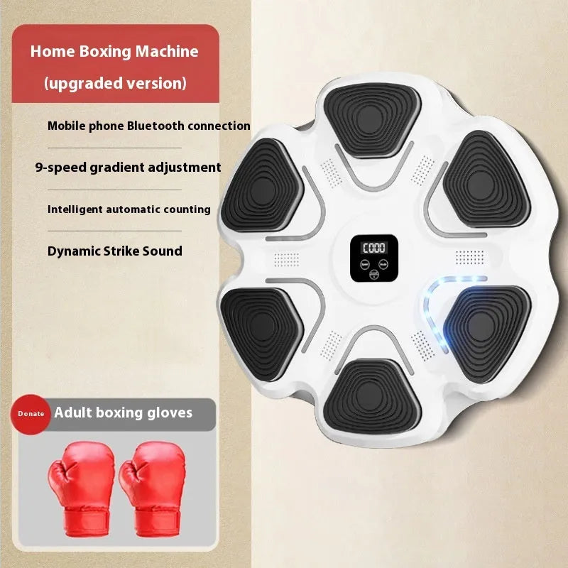 Smart music boxing wall target with electronic reaction training and musical feedback system