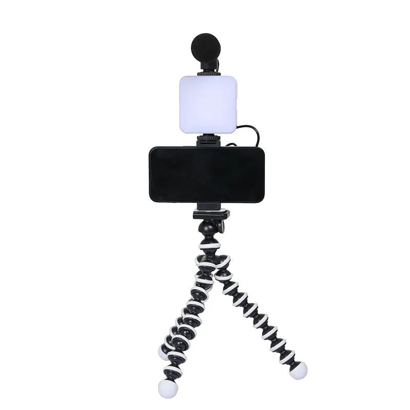LED mini square outdoor pocket light tripod flash with rotatable head on a small stand