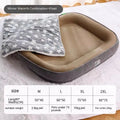 Home winter warm dog bed plush deep sleeping nest high neck protection light grey