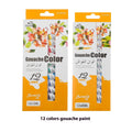 12-colour pigment paint set tubes for acrylic gouache watercolour and oil painting techniques