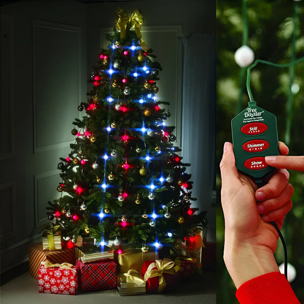 1.8 metre tall LED Christmas tree with 64 remote-controlled colour changing lights