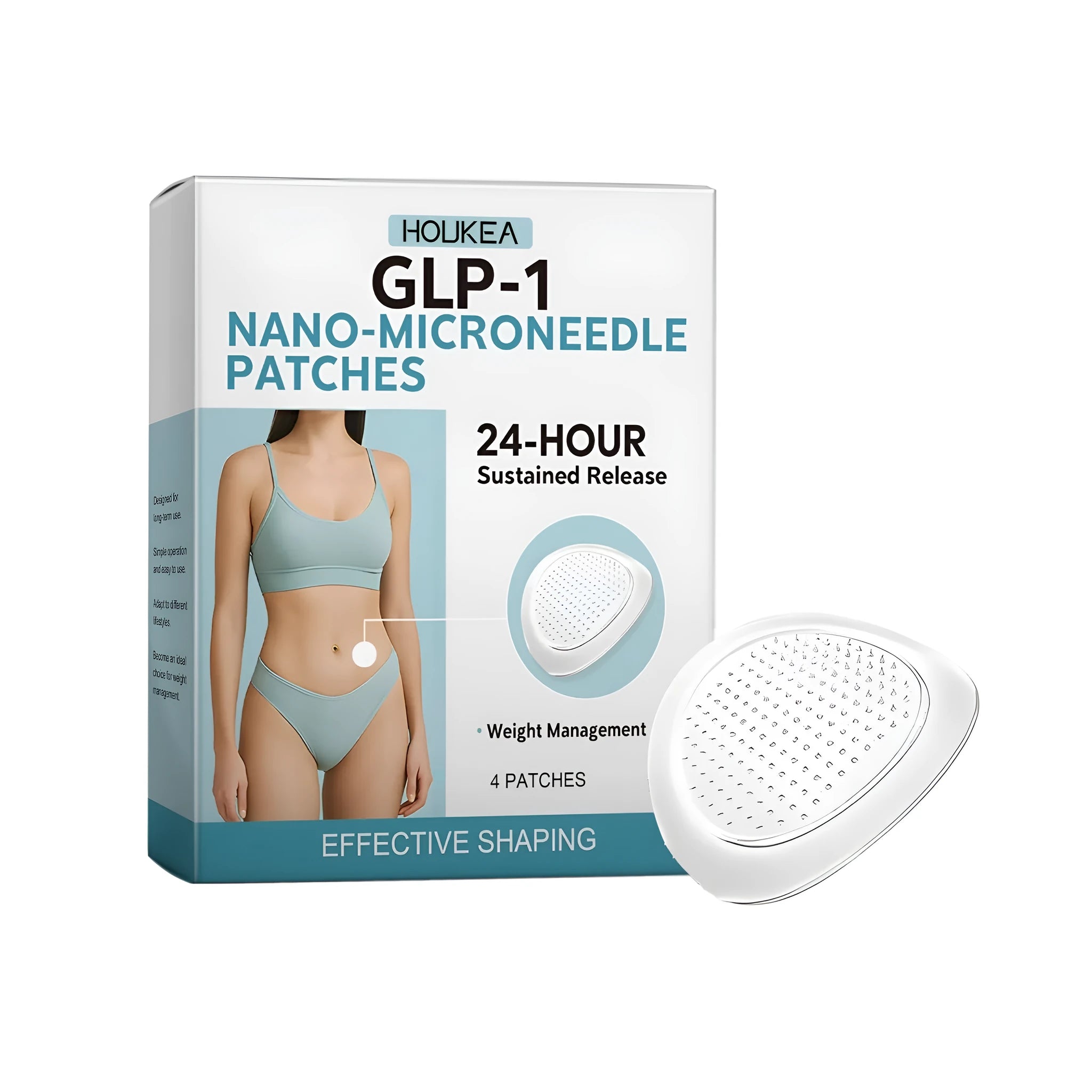 Four nano-microneedle skin care patches with active ingredients acetyl hexapeptide-8 and cinnamon