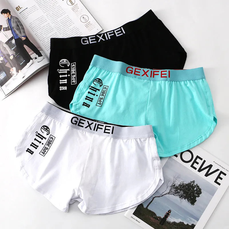Men's cotton boxer briefs in multiple colours with loose fit mid waist design