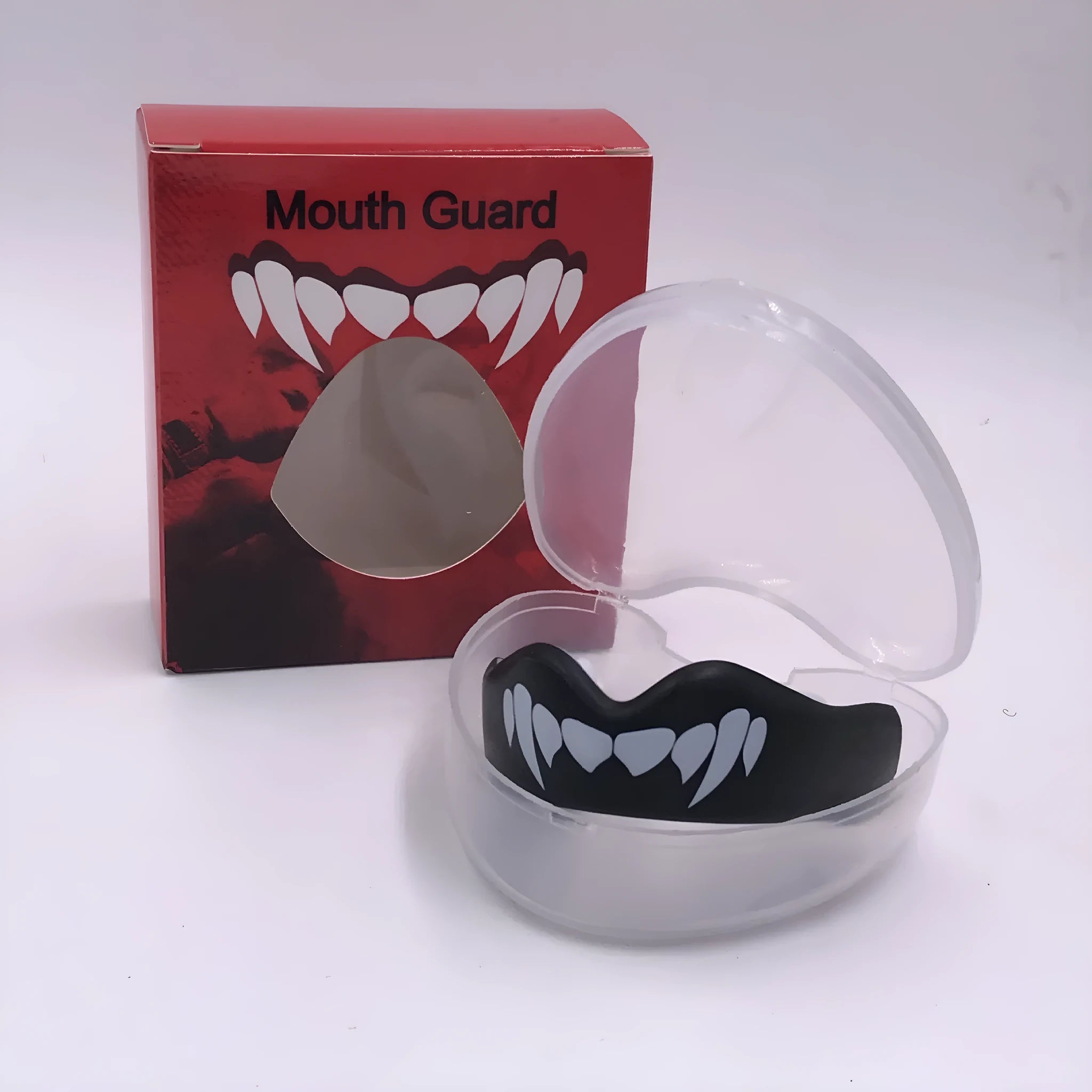 Adult boxing mouthguard with printed tooth design for martial arts protection