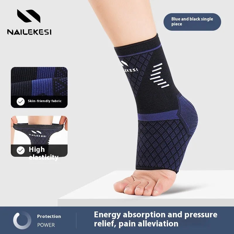 Ankle protective sleeve in black, blue, white, and light pink for sports support