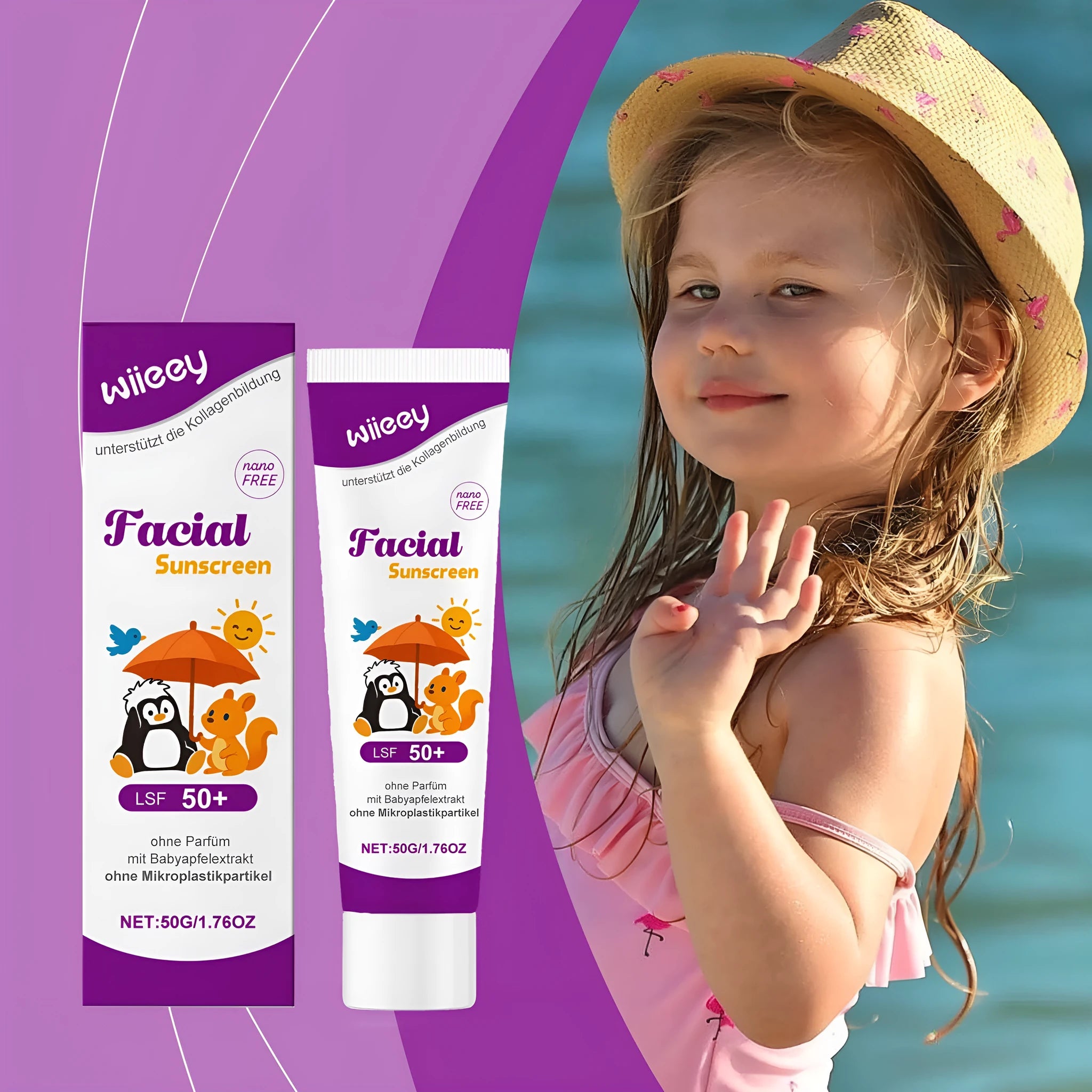 50g sunscreen cream for summer outdoor protection with titanium dioxide