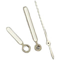 Silver edge white NH35 automatic watch pointer set 3 pieces on white background