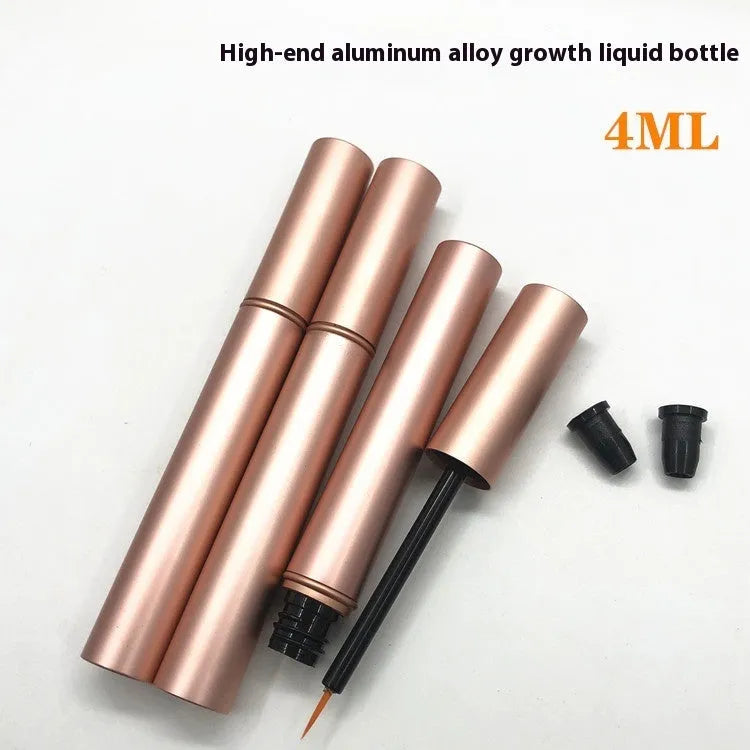 Aluminum tube 4ml cosmetic bottle with spray rose gold paint finish and black inner plug