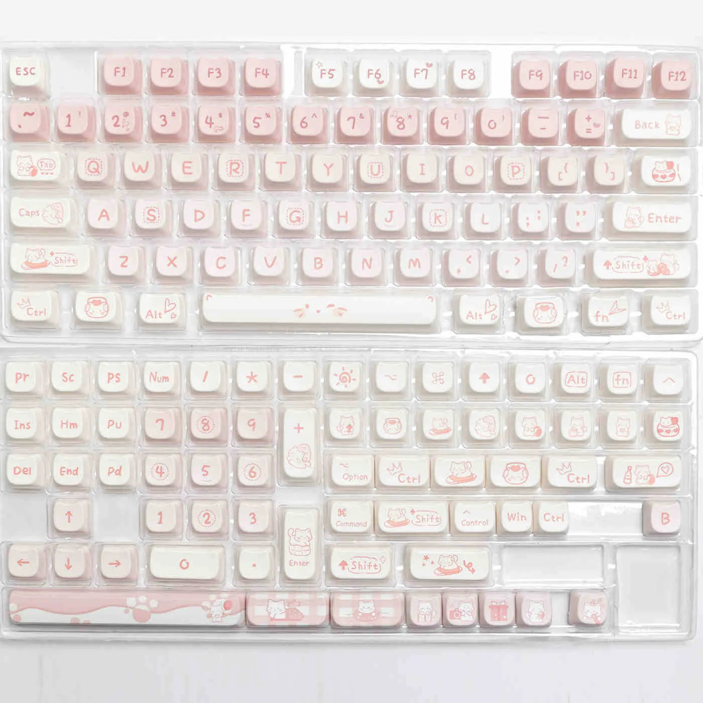 Full set of PBT sublimation keycaps for mechanical keyboard with over 98 keys