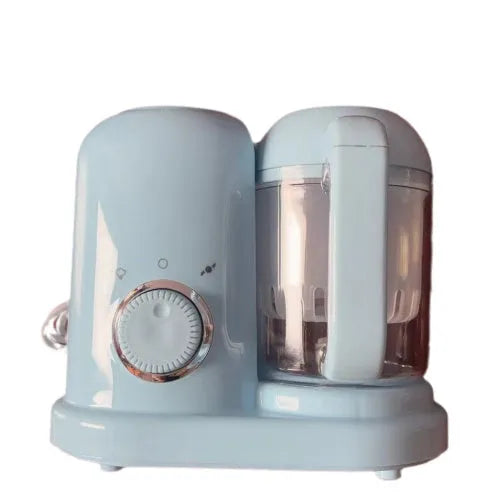 Baby food processor with steamer and blender functions in green or pink