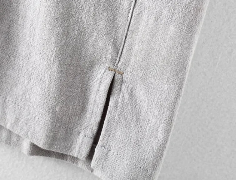 Men's cotton and linen casual shirt in loose fit available in four colours