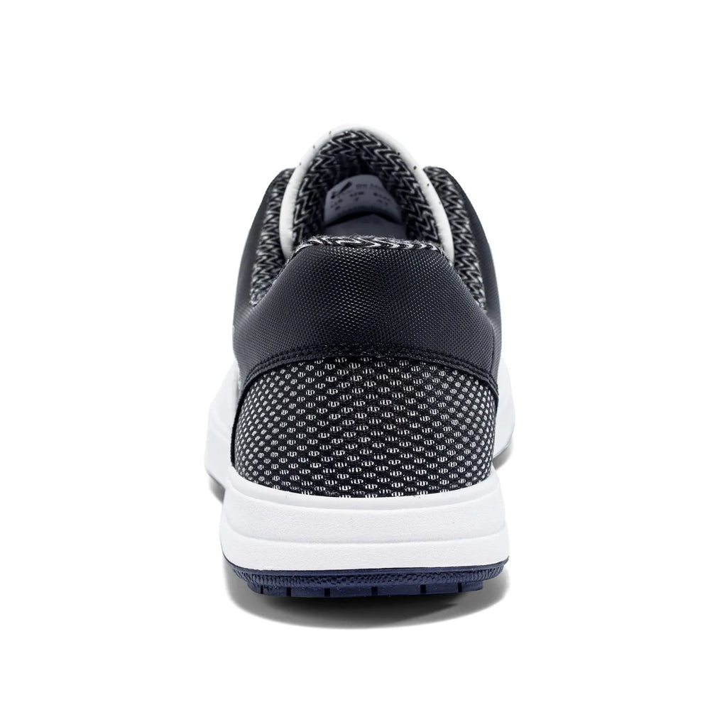 Waterproof non-slip breathable outdoor sneakers with genuine leather upper and natural rubber outsole, white and black-and-white colours, low-top
