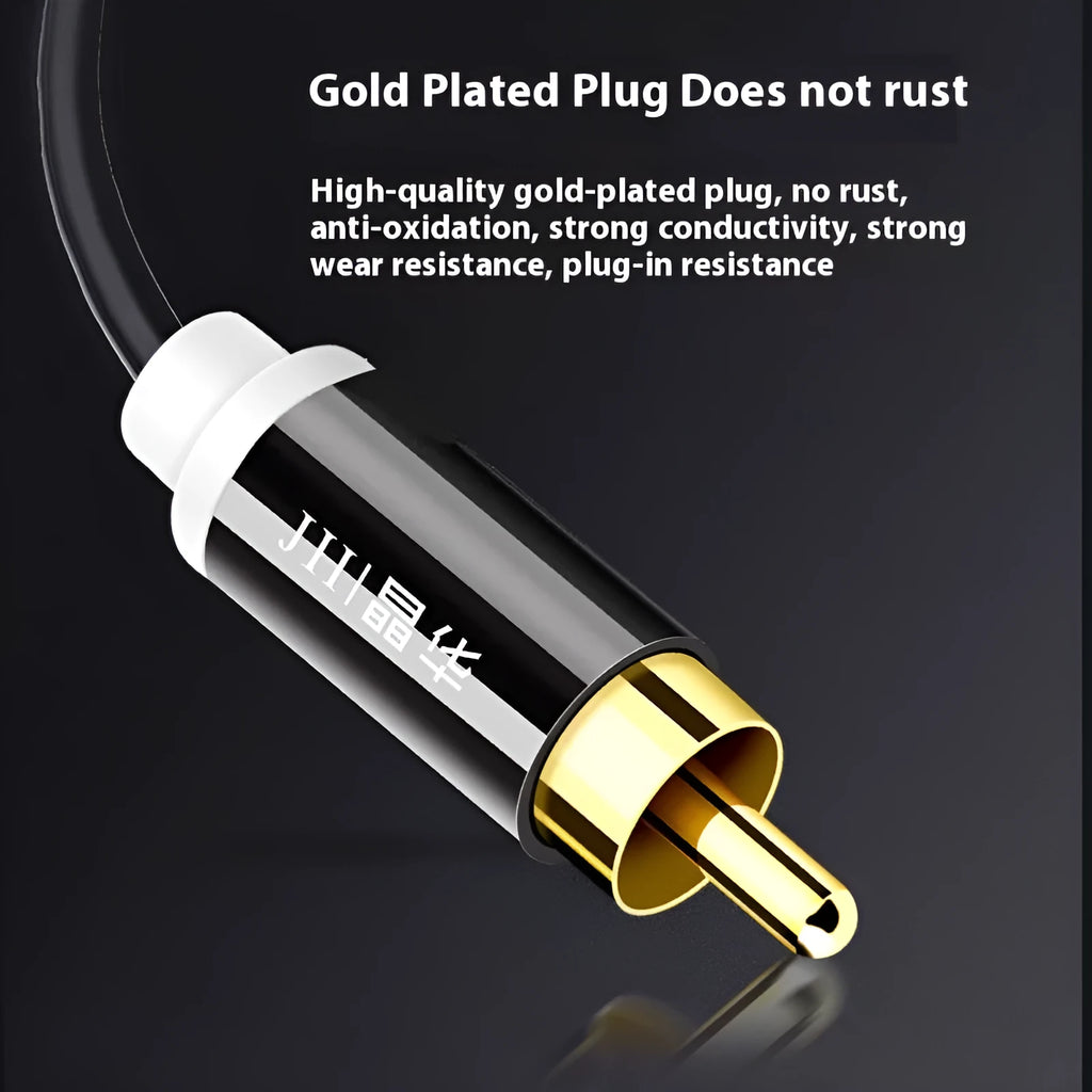 Gold-plated two-to-two double-connected flower head audio cable for RCA connections