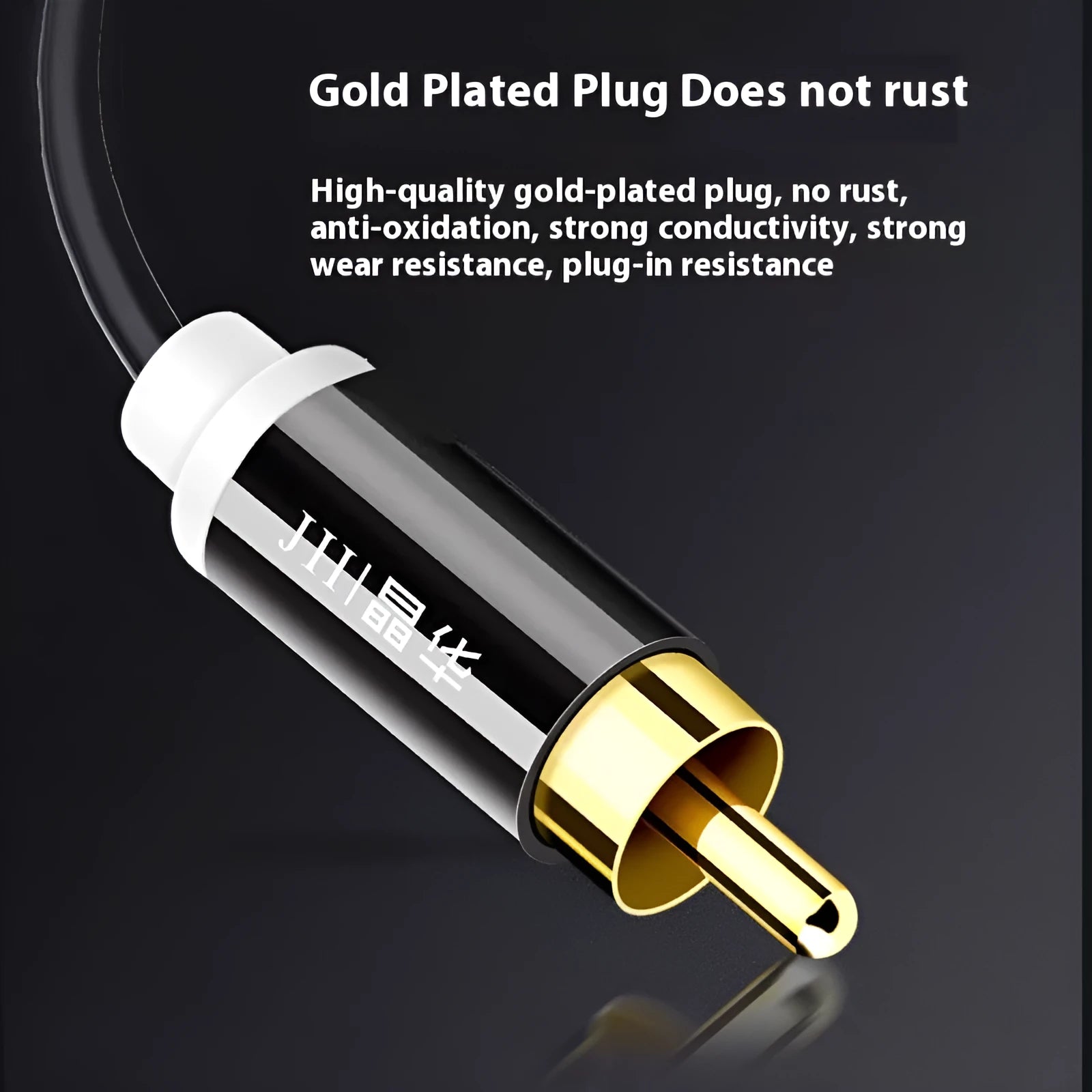 Gold-plated two-to-two double-connected flower head audio cable for RCA connections