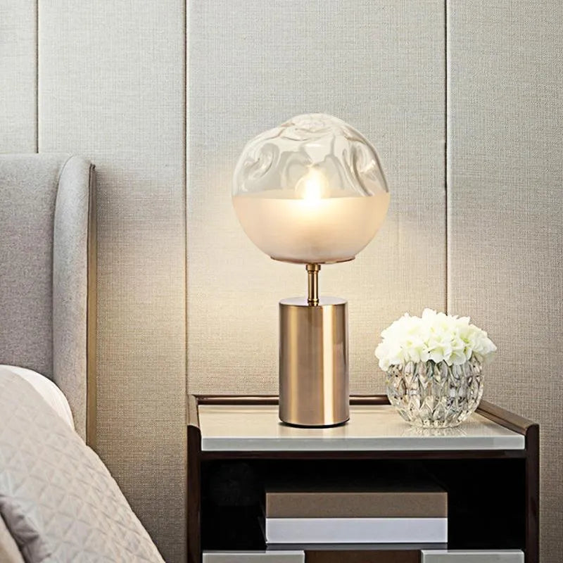 Modern simplicity decorative lamp with metal holder and glass body, 40x20cm, for living room or study