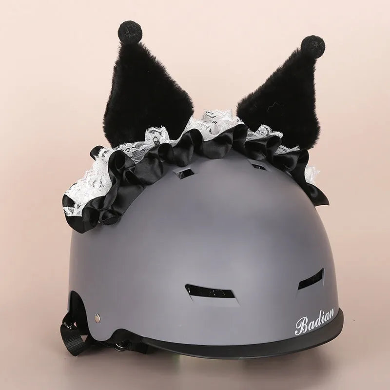 Cartoon plush fabric motorcycle helmet cover decorative accessory