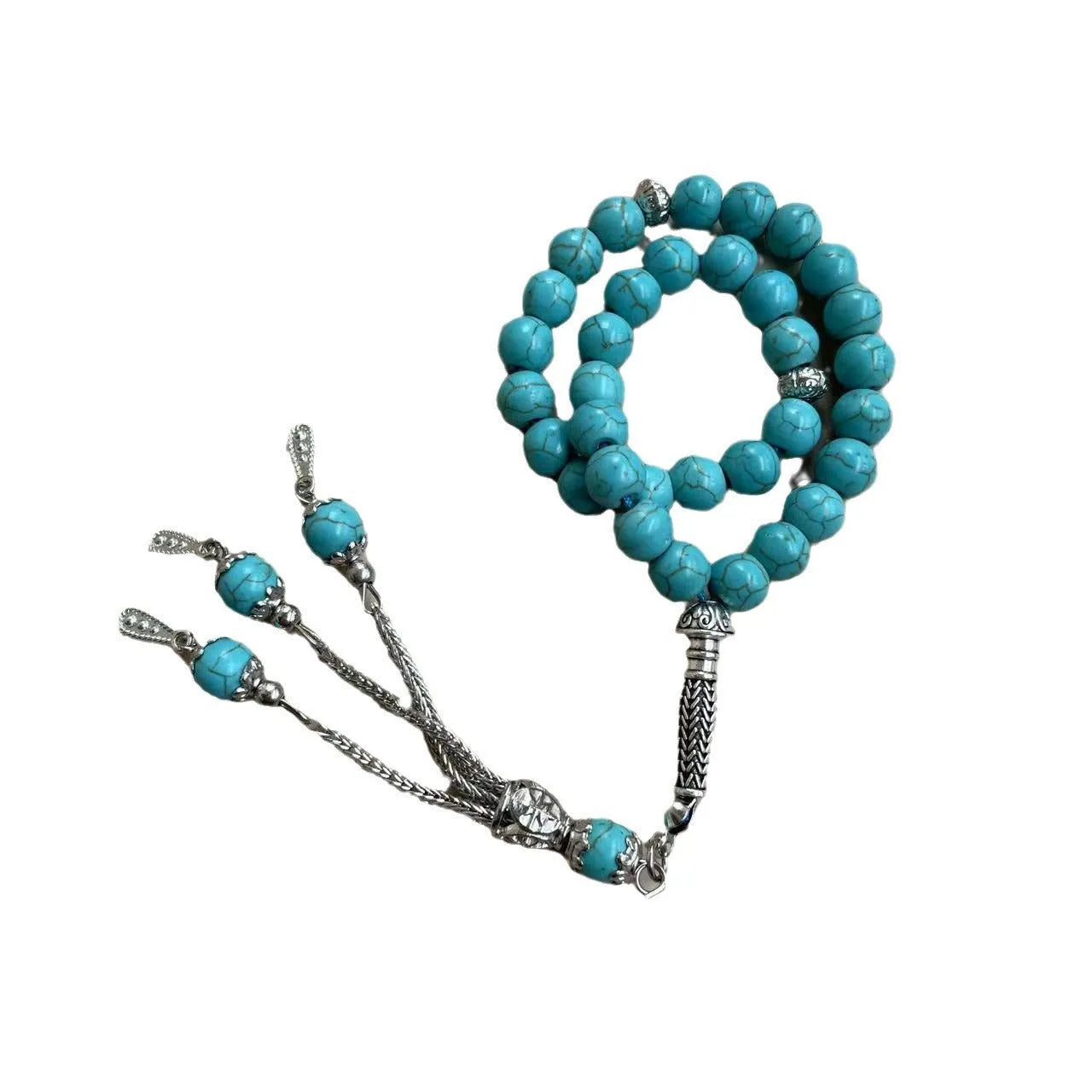 Sky blue handmade stone Muslim worship bracelet with 8mm beads