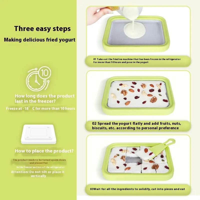 Children's DIY fried yogurt machine craft kit in green, pink, white, or rose red.