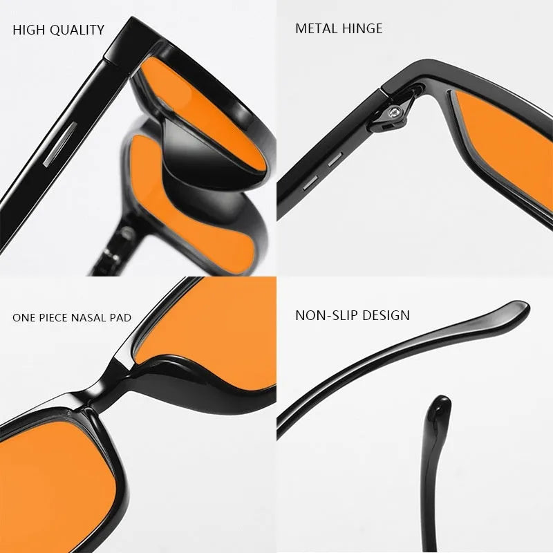 Orange anti-blue light UV protection glasses in full rim frame with four colour options